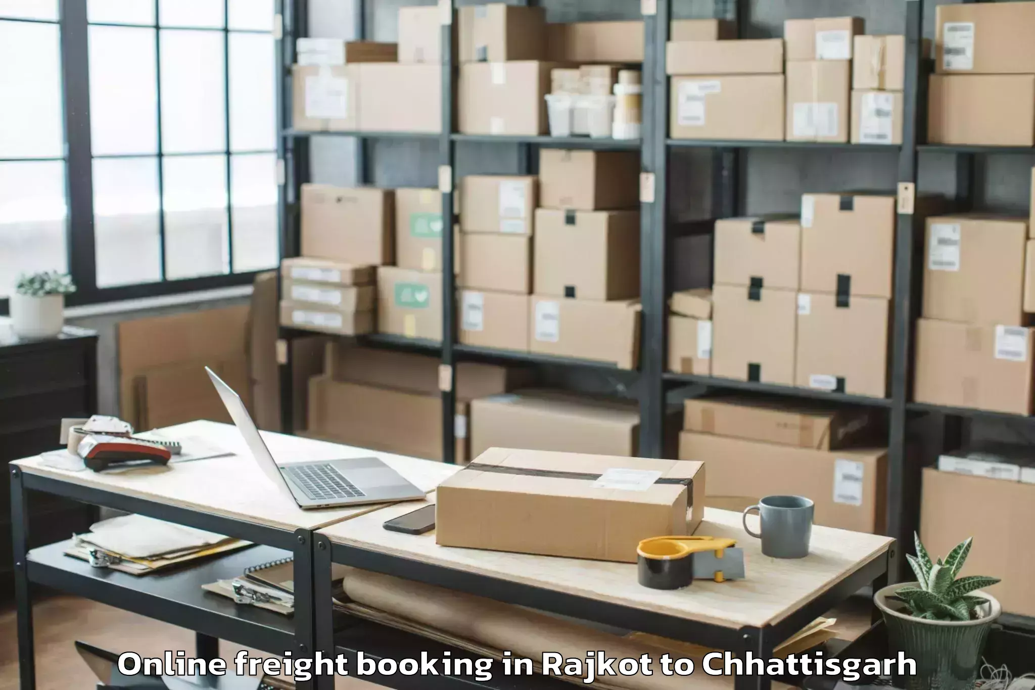 Trusted Rajkot to Bhanpuri Online Freight Booking